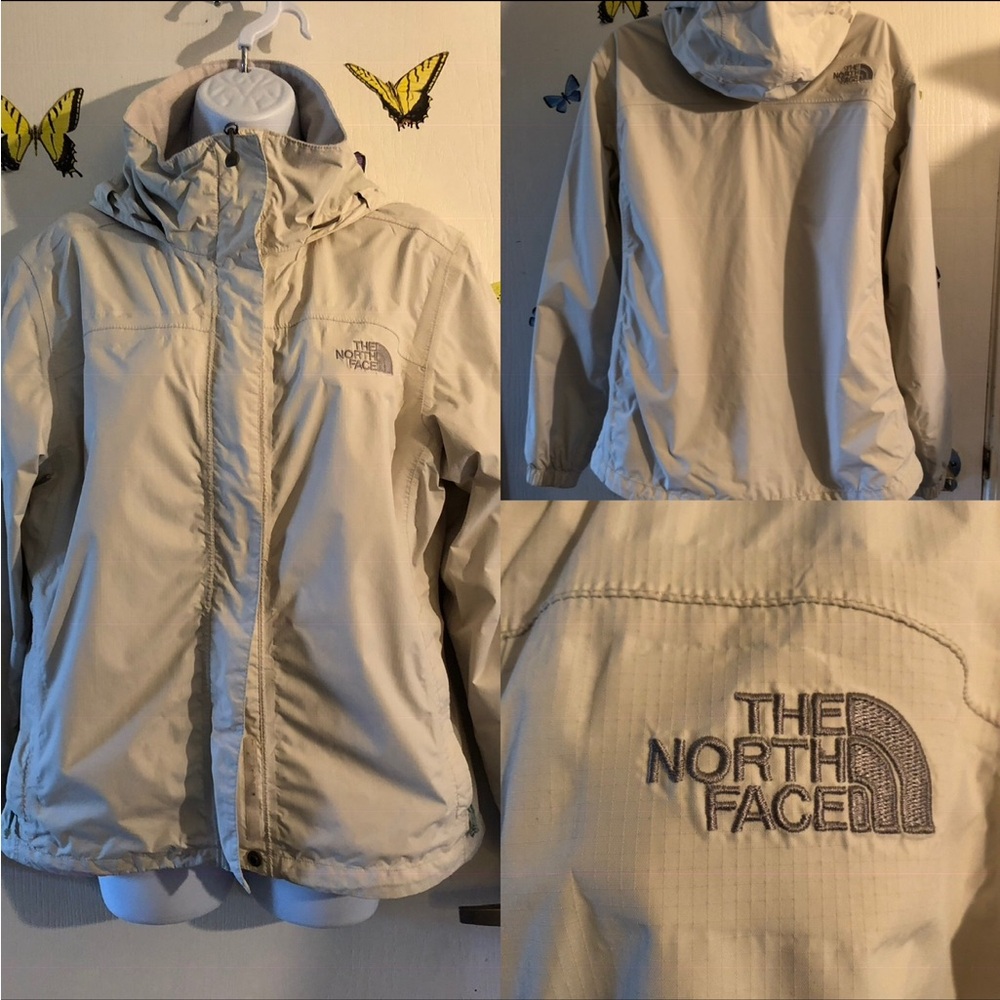 The North Face Women’s Waterproof Shell Jacket Beige Hooded Size S-M